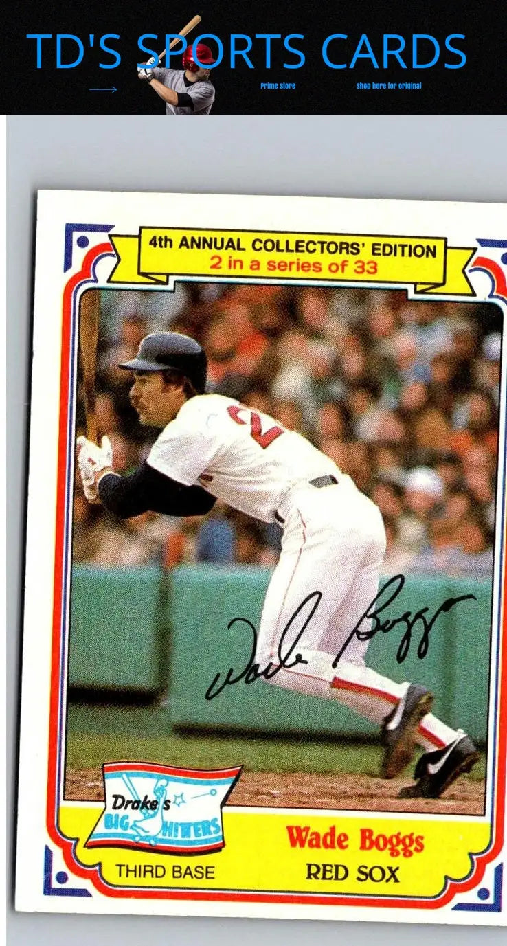 Vintage 1984 Topps Wade Boggs Big Hitters baseball trading card in Red Sox uniform