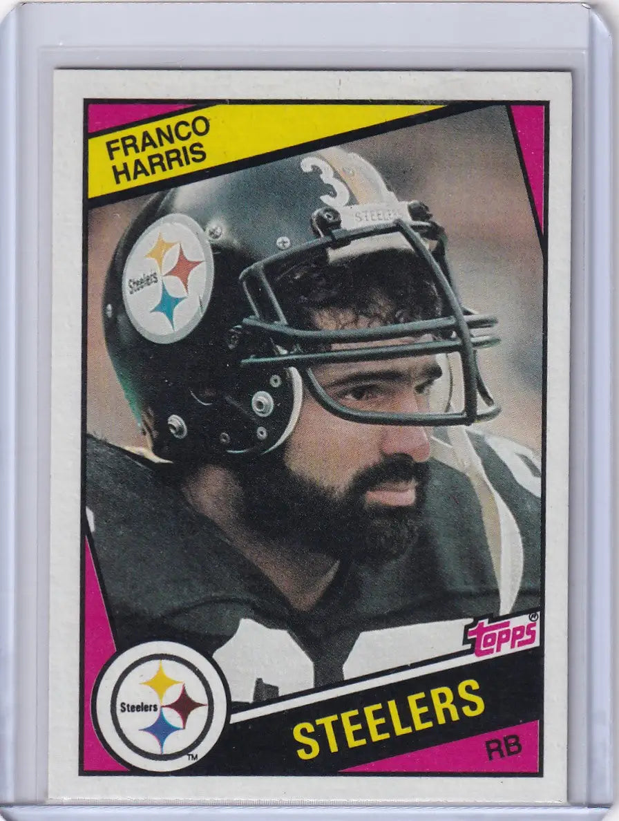 1984 Topps Football #165 Franco Harris card featuring Pittsburgh Steelers legend