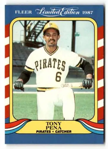 1987 Fleer Limited Edition #32 Tony Pena baseball card showcasing original gloss finish