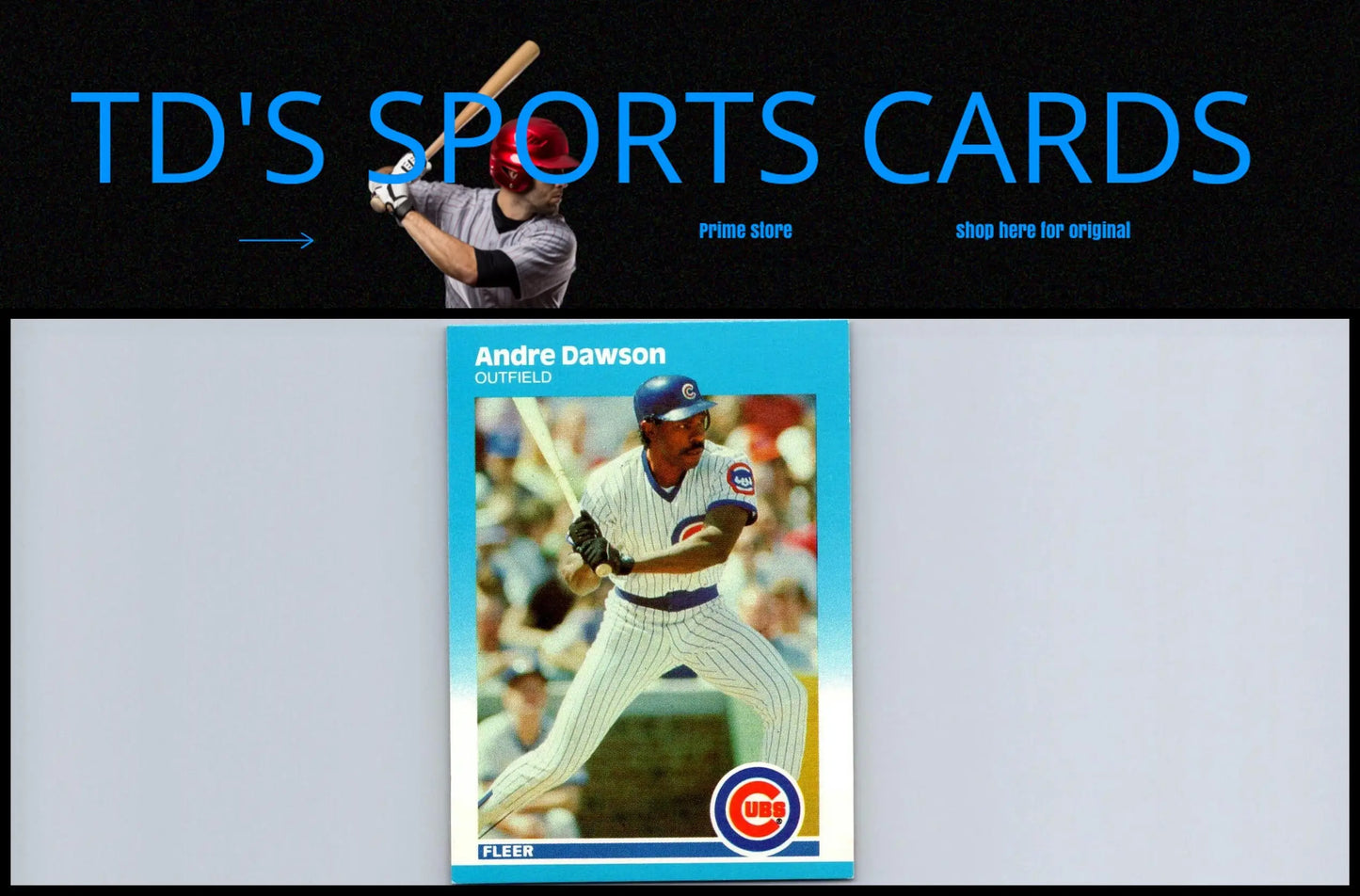 Andre Dawson baseball card from 1987 Fleer Update trading cards collection