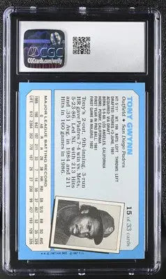 Graded Kaybee Tony Gwynn baseball card from 1987 Superstars of Baseball series