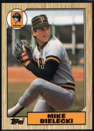 Mike Bielecki baseball card 1987 Topps #394 NM with original gloss for Pirates fans