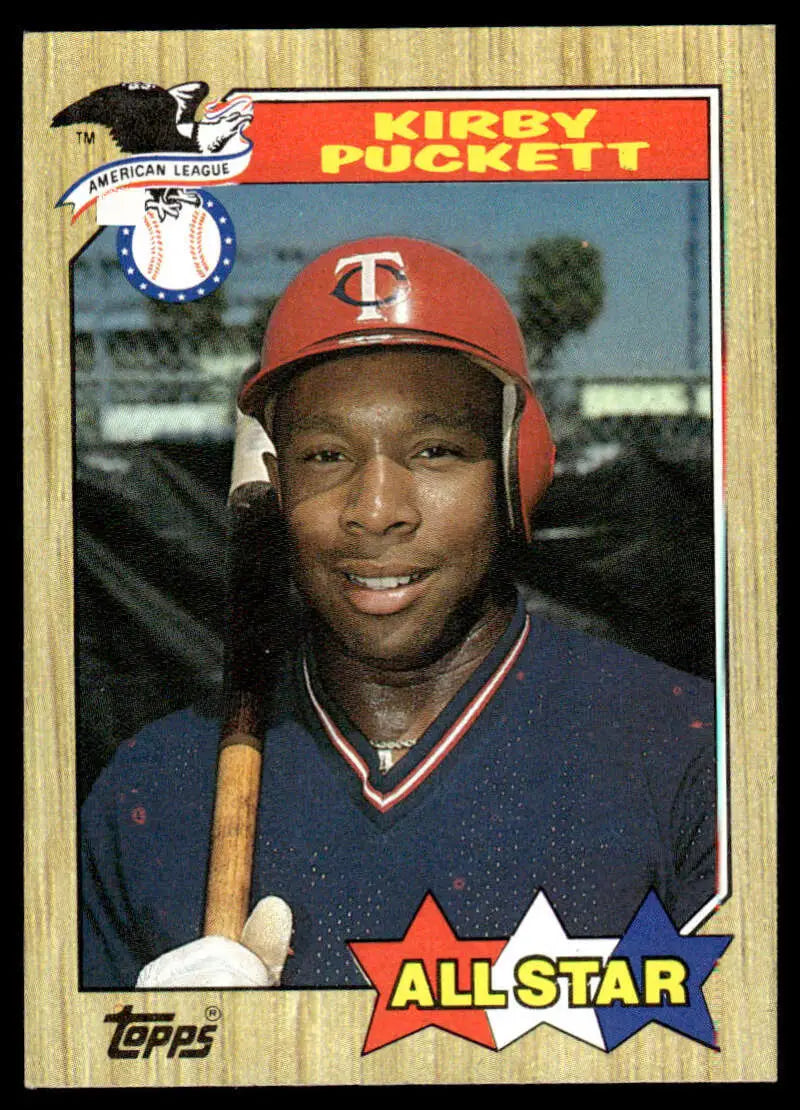 1987 Topps All-Star baseball card of Kirby Puckett from the Minnesota Twins