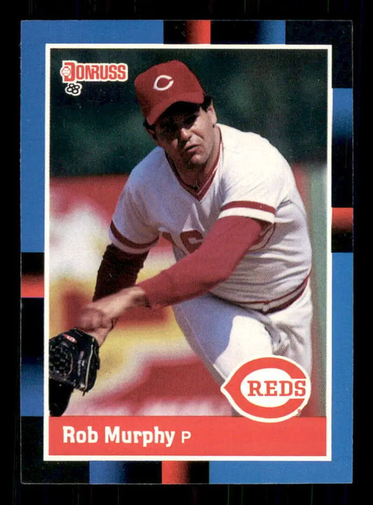 Cincinnati Reds trading card featuring Rob Murphy in white and red uniform from 1988 Donruss