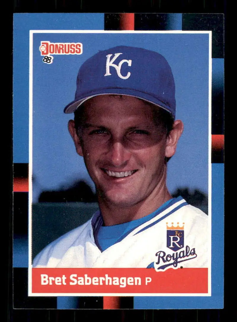 1988 Donruss #96 Bret Saberhagen Kansas City Royals Baseball Card EX Condition
