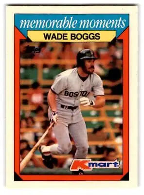 Wade Boggs 1988 Topps Kmart Memorable Moments baseball card for Boston Red Sox fans