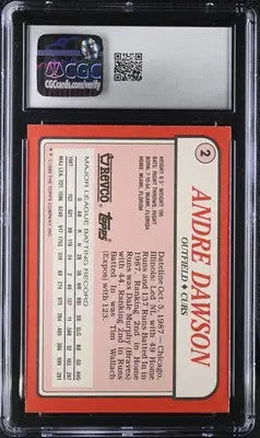Graded Andre Dawson baseball card from 1988 Topps Revco League Leaders collection