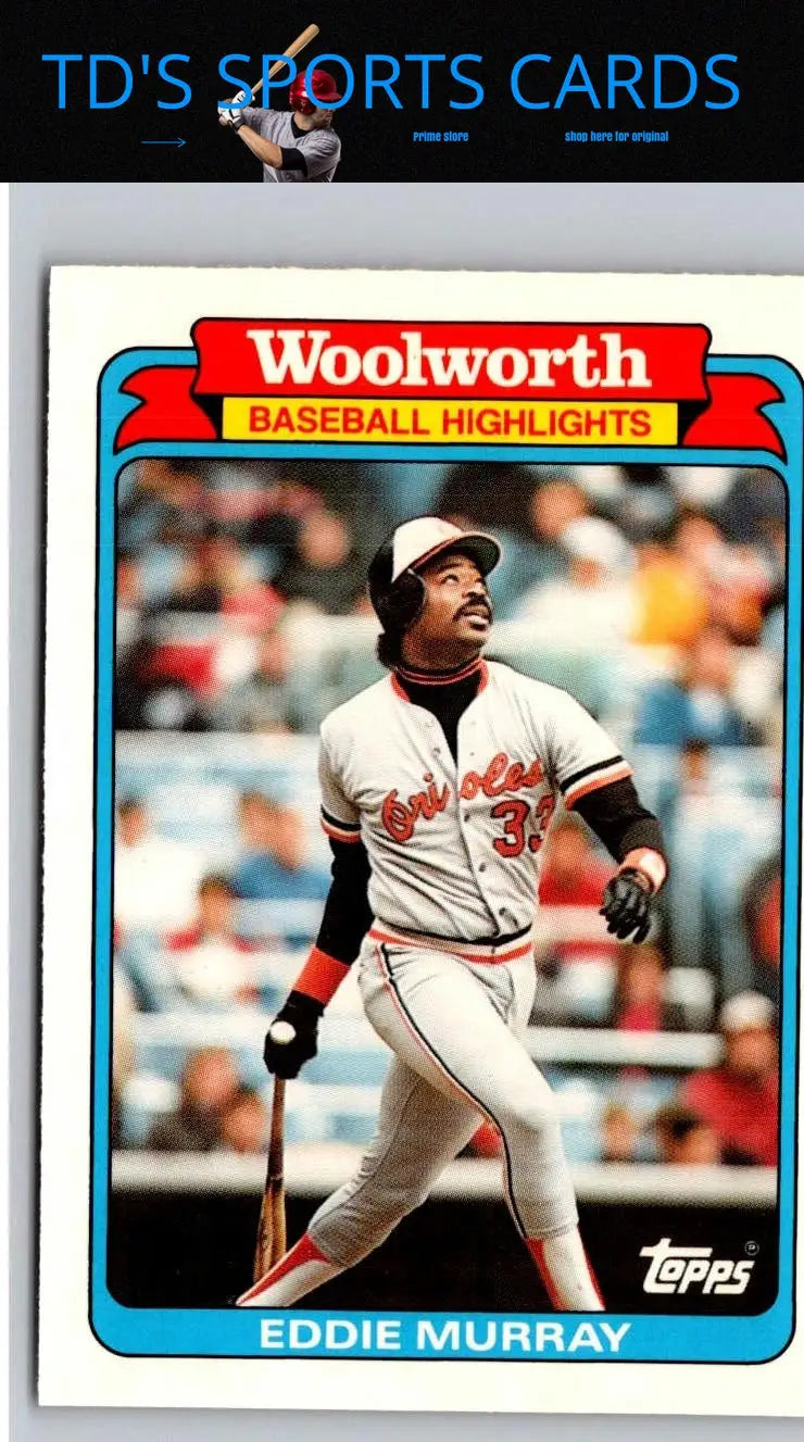 Vintage Eddie Murray baseball trading card from 1988 Topps Woolworth Baseball Highlights
