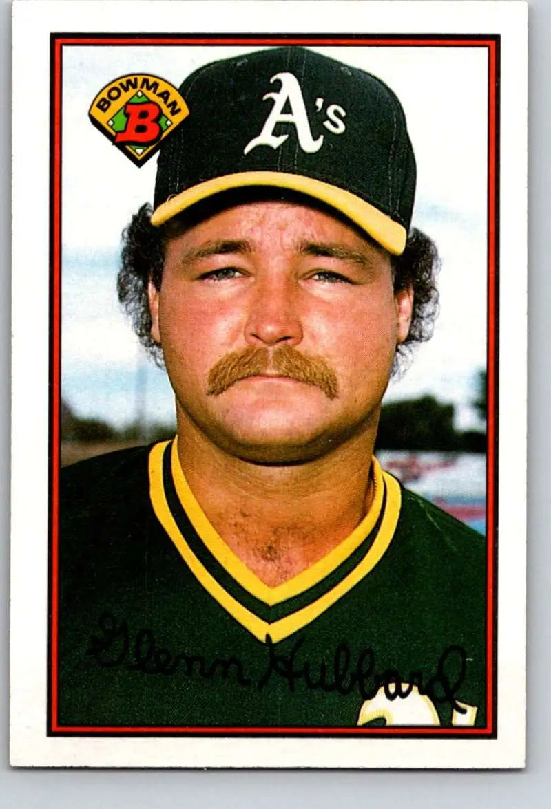 Oakland Athletics 1989 Bowman Glenn Hubbard vintage baseball card in NM-MT condition