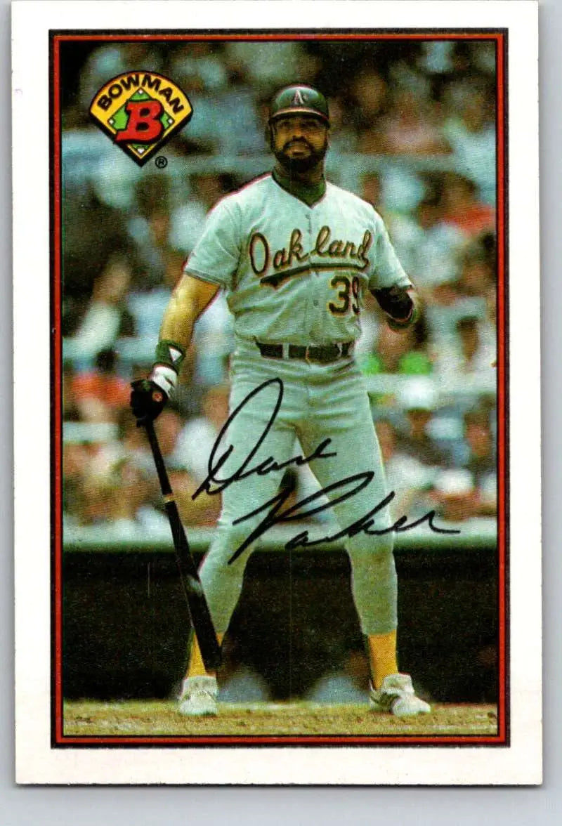 Baseball card of Dave Parker in white uniform for Oakland Athletics jersey number 35