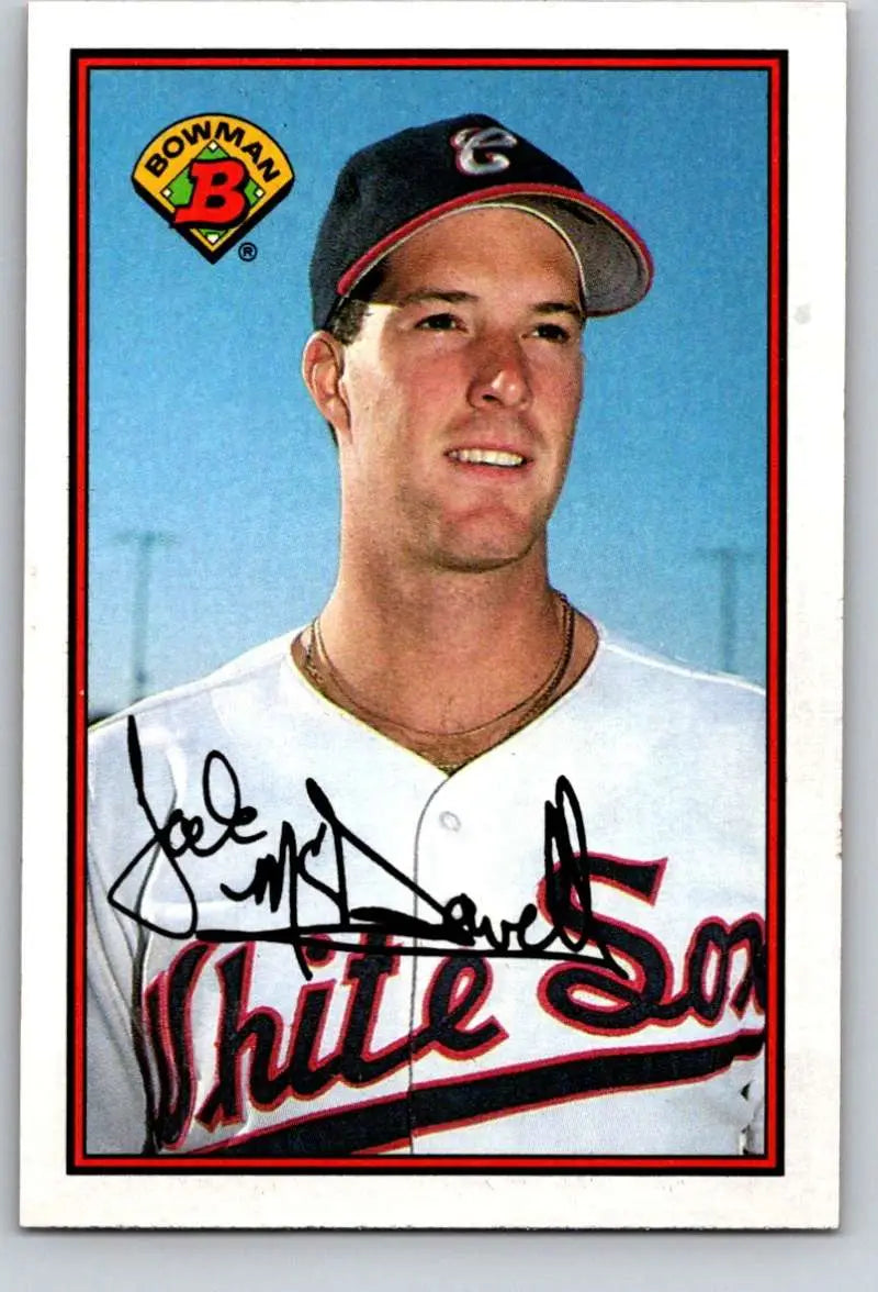 Baseball card of Jack McDowell in Chicago White Sox uniform from 1989 Bowman series