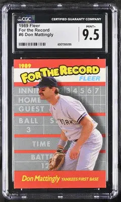 Graded Fleer Don Mattingly baseball card 1989 Fleer Don Mattingly #6 for the Record