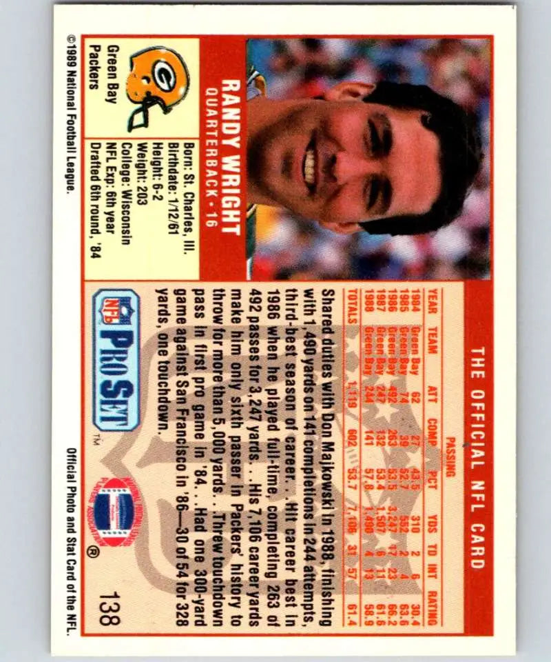 Vintage NFL Pro Set trading card featuring Cincinnati Bengals and Green Bay Packers