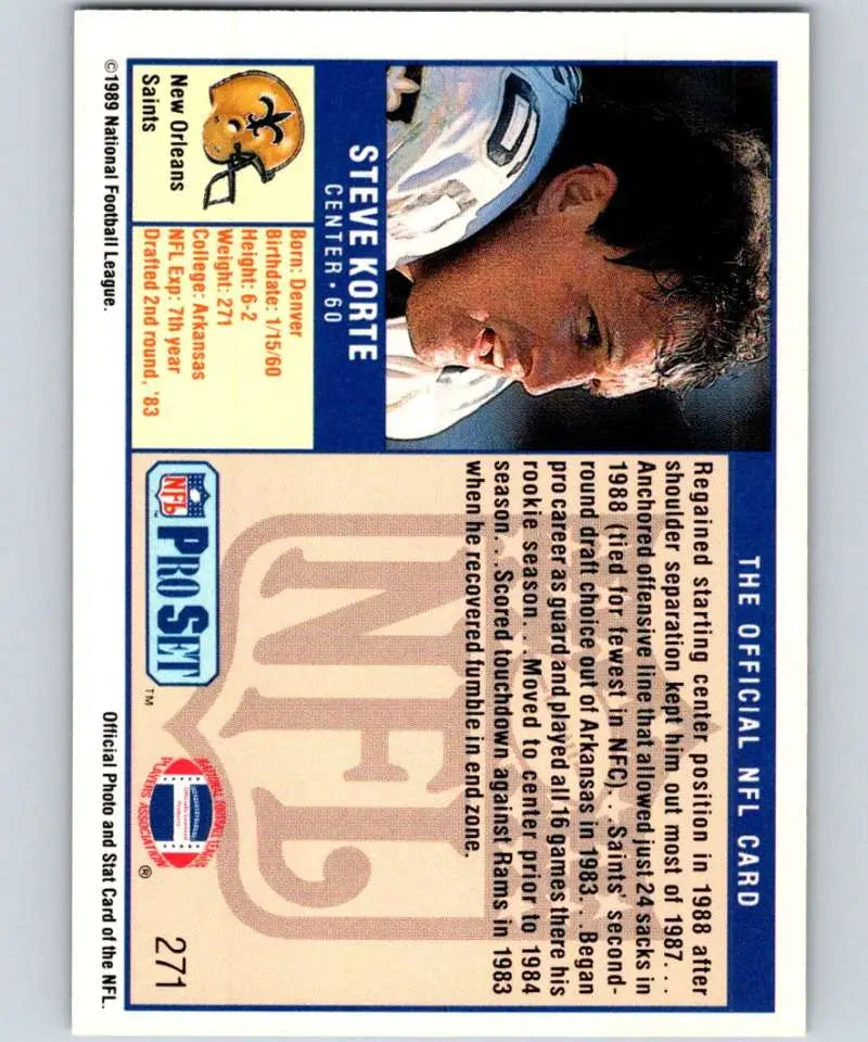 New Jersey Nets player trading card from the 1989 Pro Set collection featuring Steve Korte