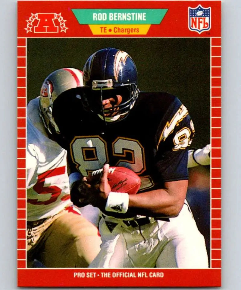 NFL trading card of Rod Bernstine in navy blue jersey for San Diego Chargers