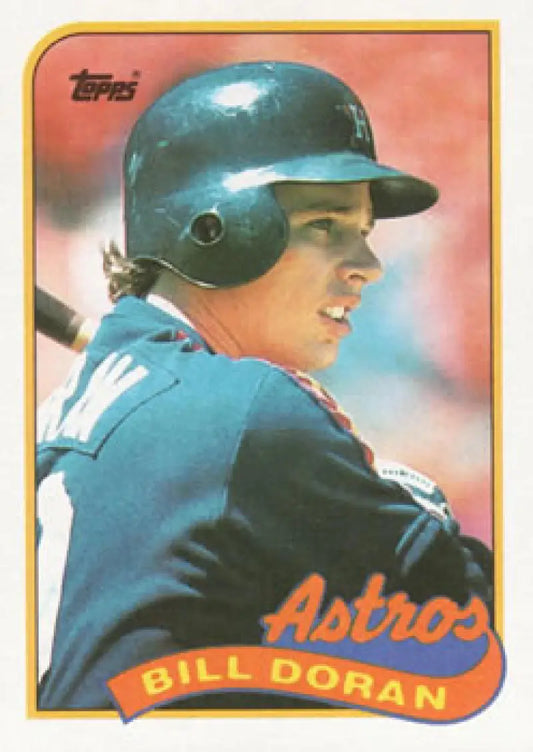 Baseball card of Bill Doran in blue uniform for Houston Astros fans