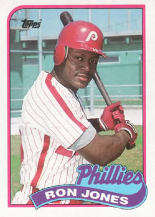 1989 Topps #349 Ron Jones NM-MT RC Rookie Philadelphia Phillies Baseball Card Image 1