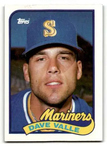 1989 Topps #498 Dave Valle Seattle Mariners Baseball Card with original gloss condition