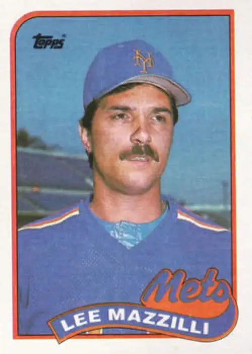 Vintage 1989 Topps Lee Mazzilli New York Mets baseball card in NM-MT condition