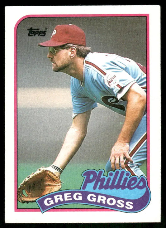 1987 Topps Greg Gross baseball card featuring Greg Gross of the Philadelphia Phillies