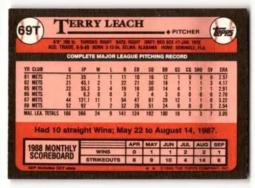 Terry Leach Kansas City Royals 1989 Topps Traded #69T Original Gloss Baseball Card