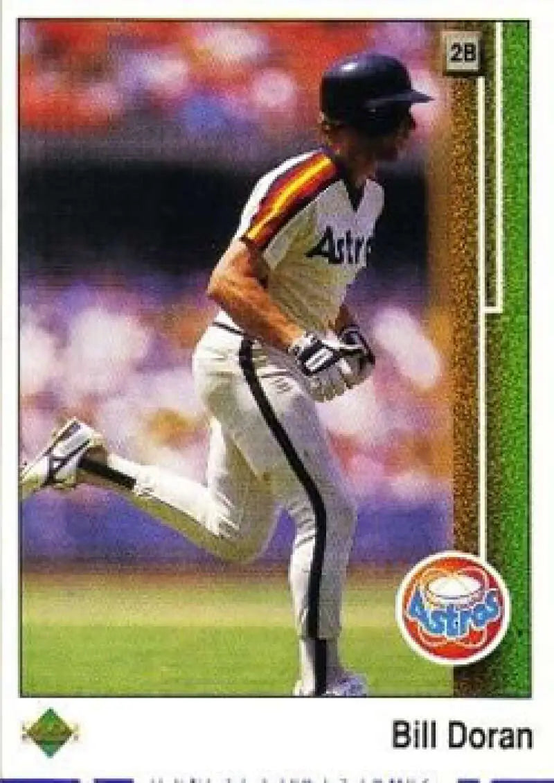 Baseball card of Bill Doran in rainbow uniform for Upper Deck Houston Astros collection
