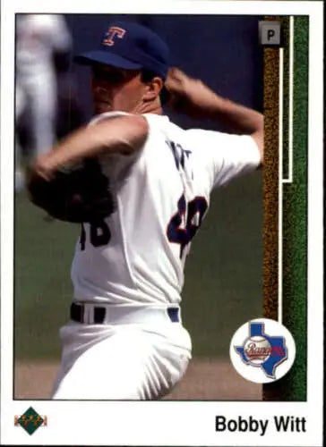 1989 Upper Deck #557 Bobby Witt NM-MT Rangers baseball card with original gloss