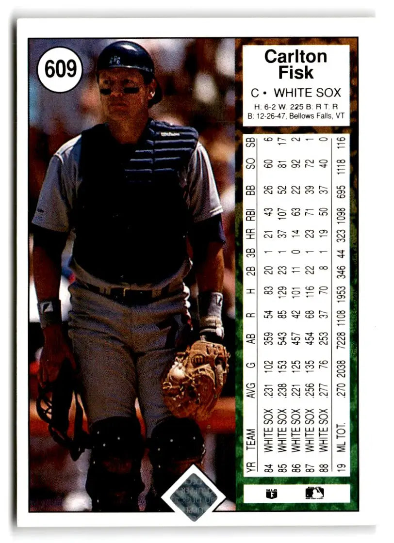 Carlton Fisk baseball card from 1989 Upper Deck trading cards collection