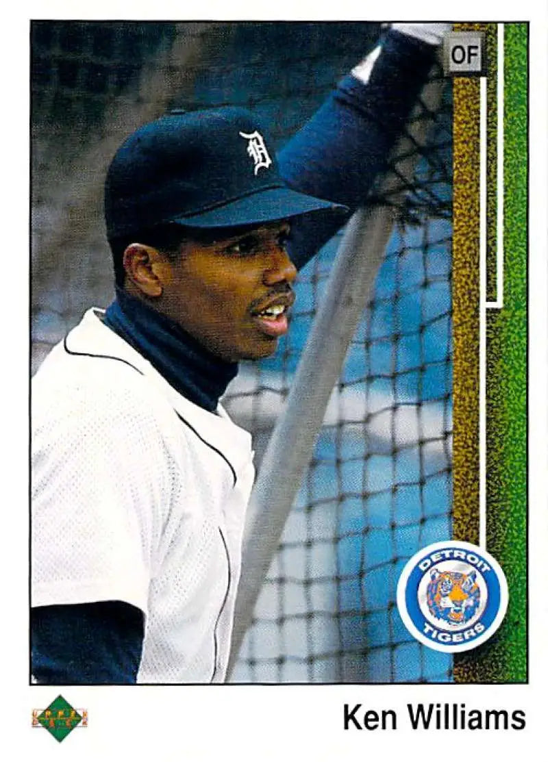 Kenny Williams Detroit Tigers Baseball Card in home white uniform, 1989 Upper Deck #714