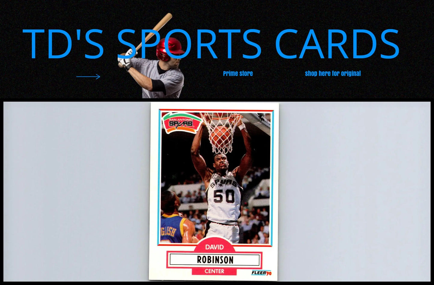 1990-91 Fleer #172 David Robinson trading card for basketball collectors