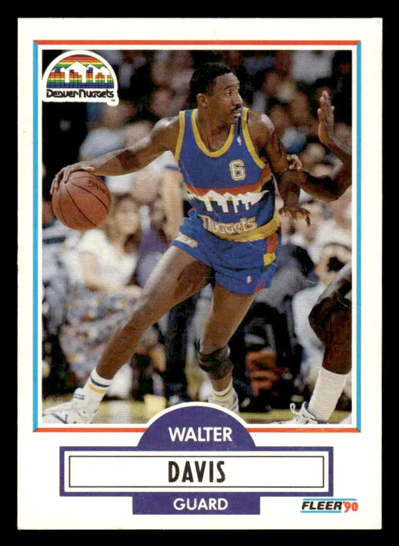 1990 Fleer Walter Davis Denver Nuggets basketball card in 1990-91 Fleer #47 product