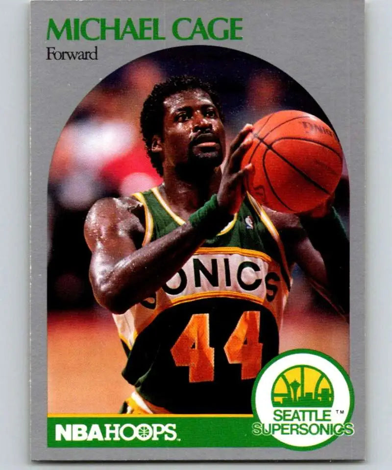 Basketball card of Michael Cage in Seattle SuperSonics jersey number 44