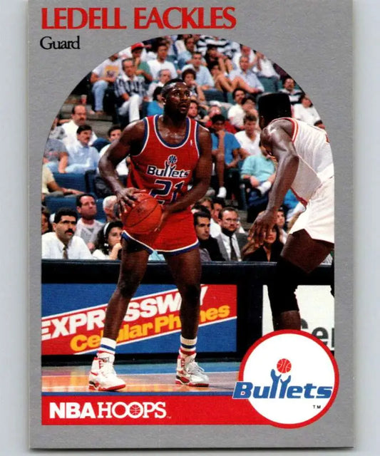 Ledell Eackles Washington Bullets basketball card from the 1990-91 Hoops series