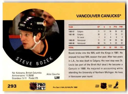 Pro Set Steve Bozek hockey card with original gloss from 1990-91 series
