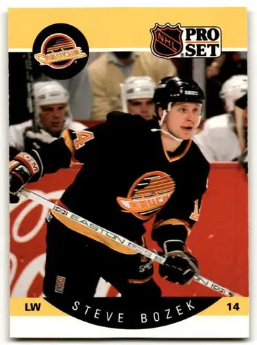 Pro Set Steve Bozek hockey card with original gloss from 1990-91 Canucks collection