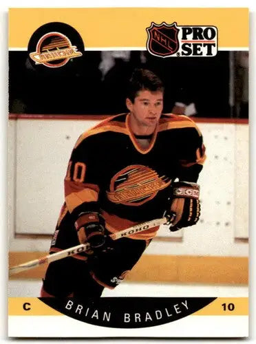 Original gloss 1990-91 Pro Set Brian Bradley hockey card in near mint condition