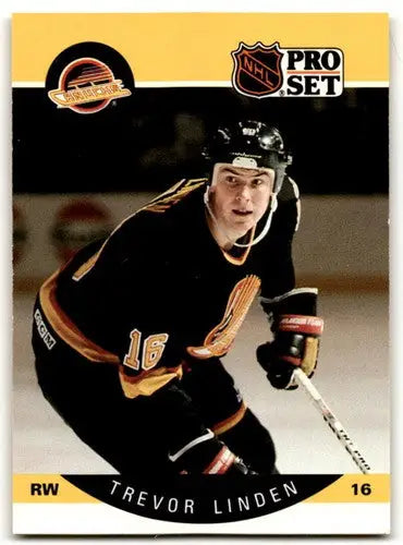 Original gloss pro set Trevor Linden hockey card from 1990-91 Near Mint Canucks