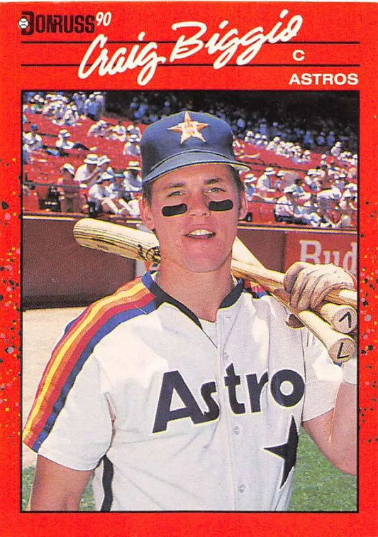 1992 Donruss Craig Biggio baseball card featuring Houston Astros player in home uniform