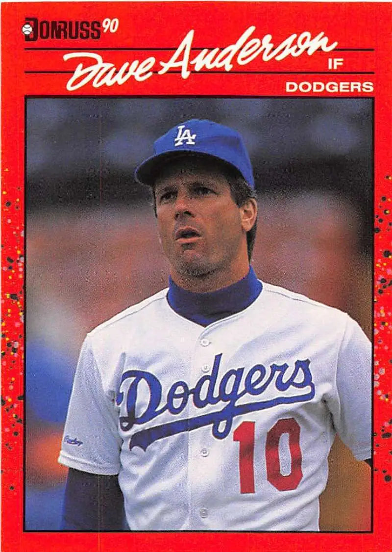 1990 Donruss #486 Dave Anderson baseball card, Dodgers jersey number 10, trading cards