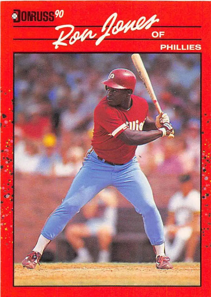 Red-bordered 1990 Donruss #487 Ron Jones baseball card for trading cards collection