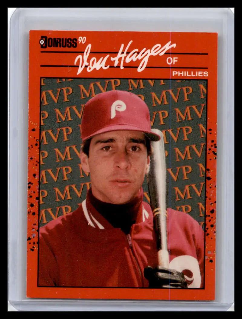 1990 Donruss Von Hayes baseball card featuring Philadelphia Phillies player design