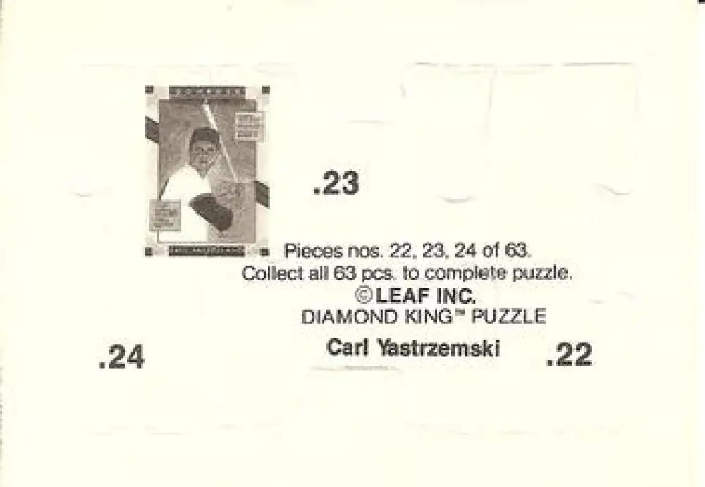 Yastrzemski puzzle featuring original gloss Donruss Carl Yastrzemski trading card pieces