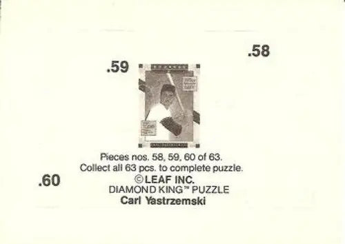 Yastrzemski puzzle piece from 1990 Donruss Carl Yastrzemski with original gloss