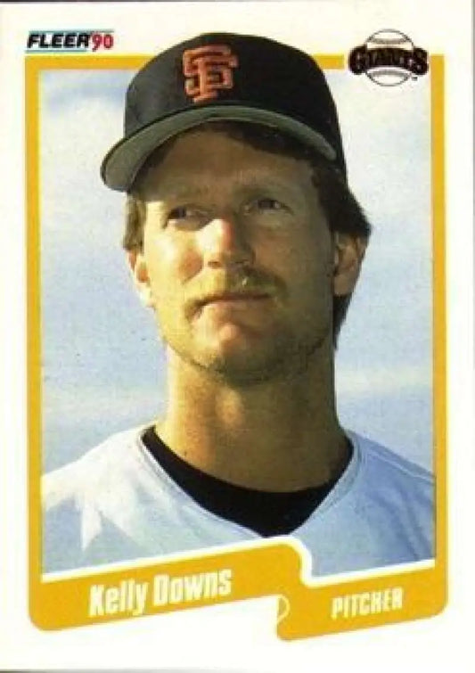 Baseball card of Kelly Downs in San Francisco Giants uniform and cap