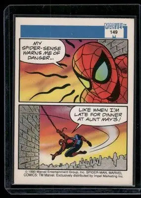 Vintage Marvel Universe Spider-Man comic card from Impel Marvel Comics 1990 series