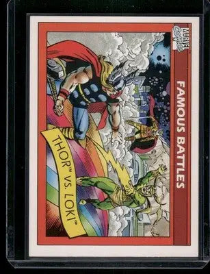Marvel Universe Thor vs Loki trading card from 1990 Marvel Universe Thor Loki #122