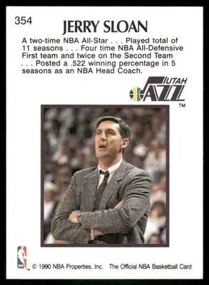 1990 NBA Hoops Jerry Sloan basketball card featuring NBA Hoops Jerry Sloan player