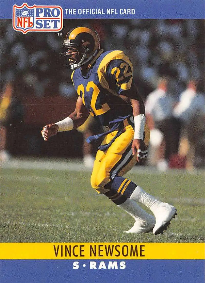 NFL Pro Set trading card of Vince Newsome in Los Angeles Rams uniform #92