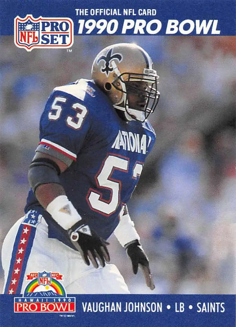 1990 Pro Set Vaughan Johnson NM-MT New Orleans Saints Football Card #53 image