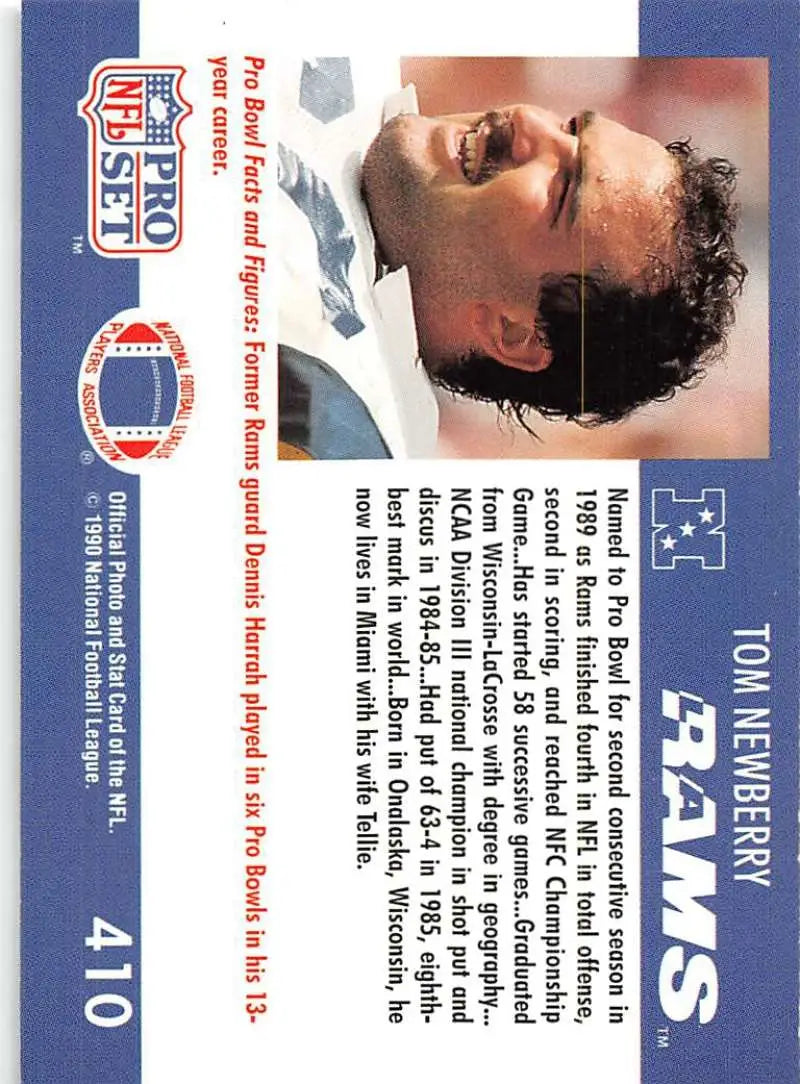 1990 Pro Set Tom Newberry NM-MT Los Angeles Rams Football Card collectible trading card